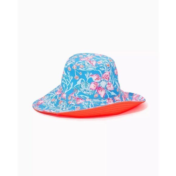 🌺 LILLY PULITZER Women's Reversible Floral UPF 50+ Coverage Canvas Sun Hat NWT - Picture 9 of 14